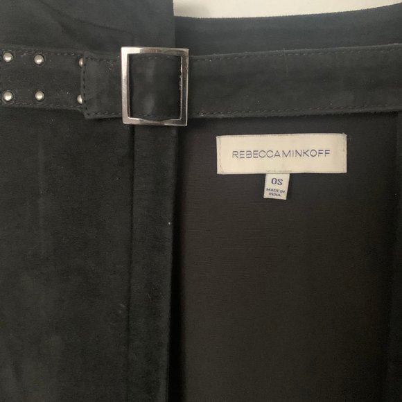 Rebecca Minkoff Fringed Suede Agave Cape in Black - Picture 2 of 5